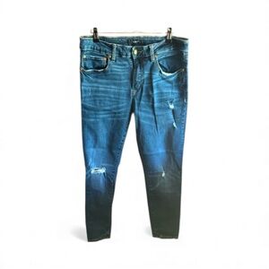 Men's Blue Distressed Skinny Jeans 32W X 30L